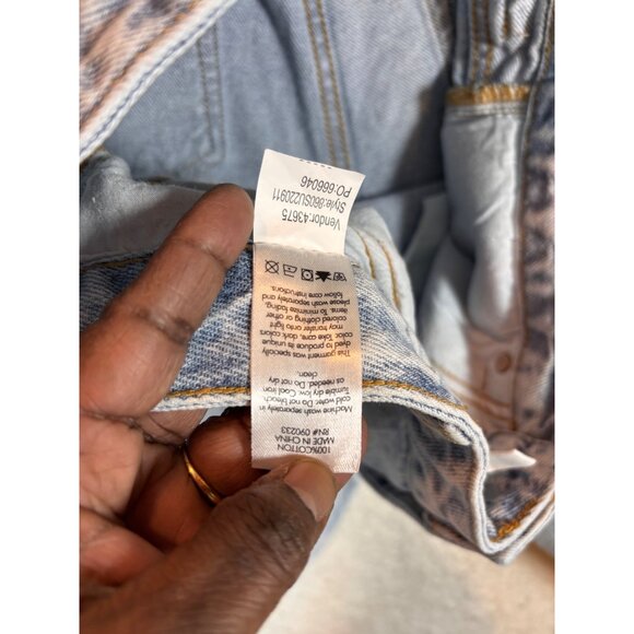 PacSun Light Blue Flower Graphic Front & Back Boho Boyfriend Jeans Women’s  30 - Picture 5 of 14